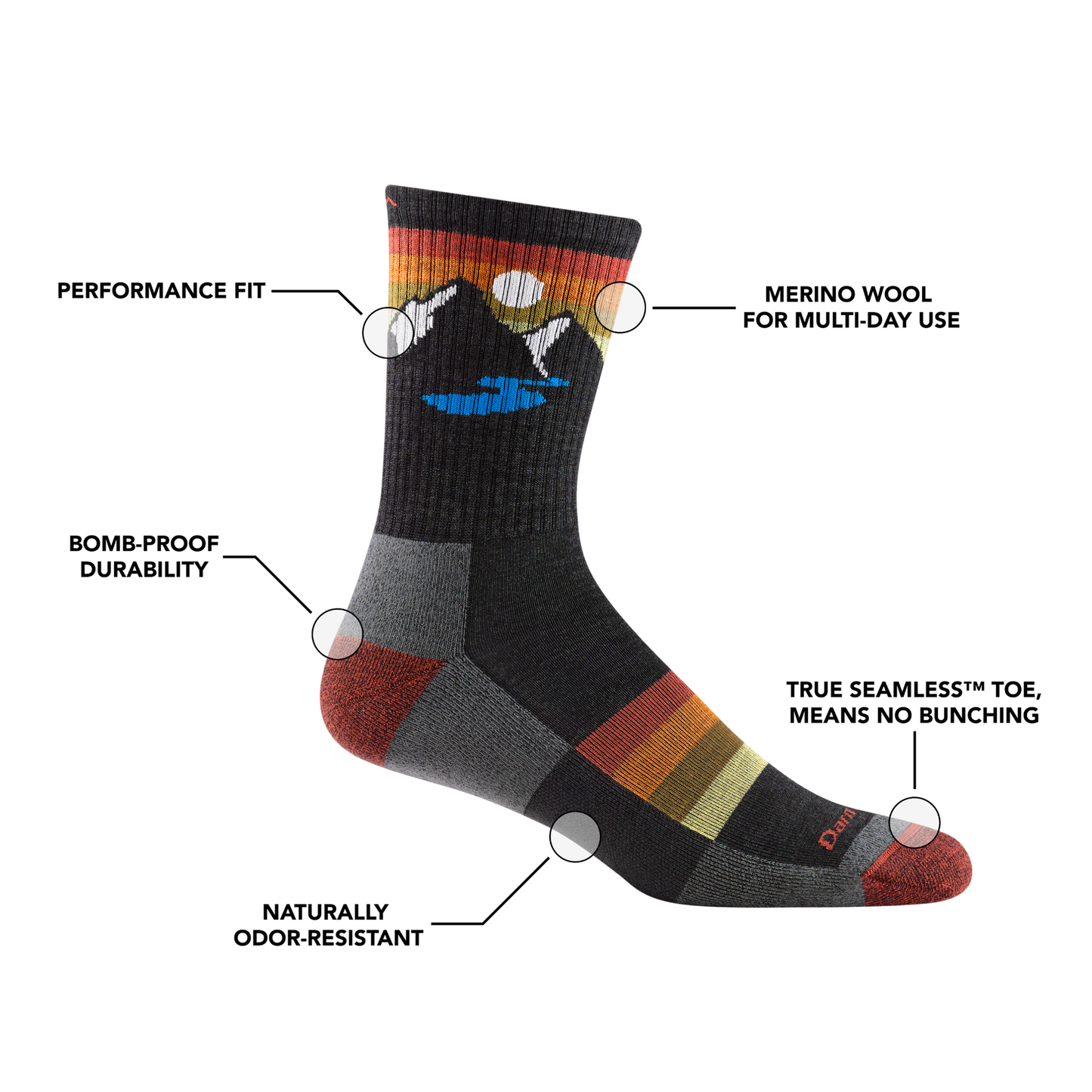 Men's Sunset Ridge Micro Crew Lightweight Hiking Sock