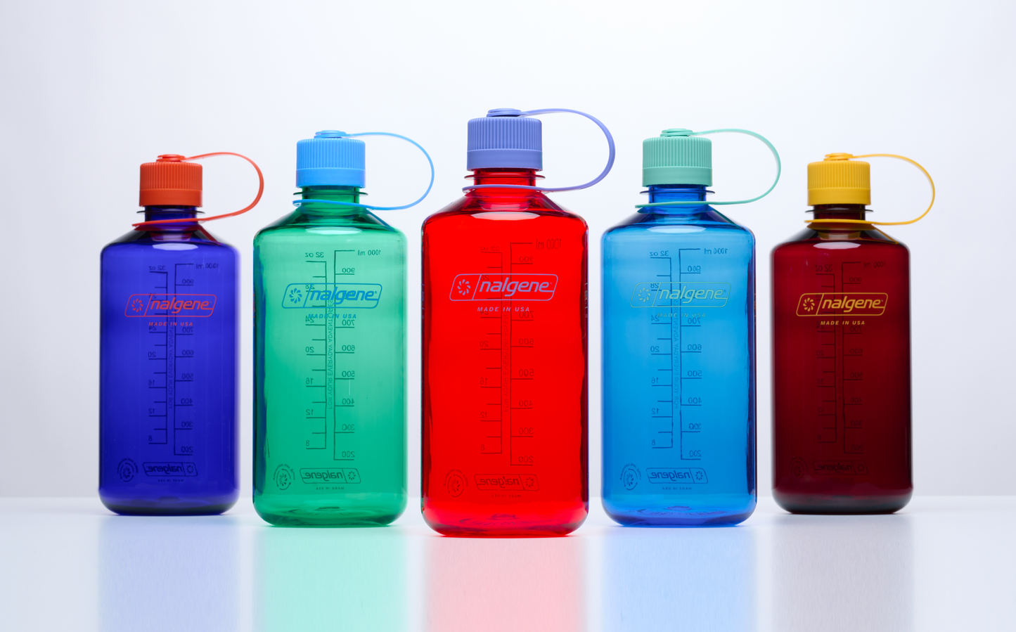 32oz 1L Narrow Mouth Block Colour Water Bottle