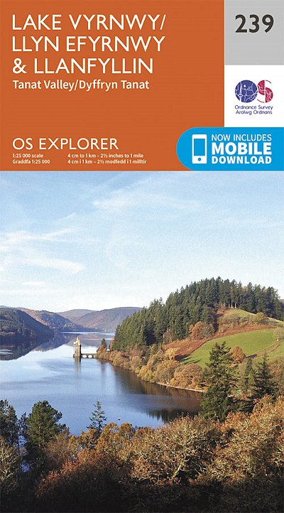 OS Explorer: Lake Vyrnwy and Llanfyllin, Tanat valley