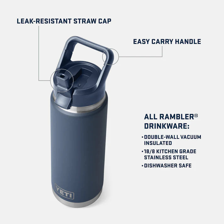 Rambler 26 Oz Colour Straw Bottle