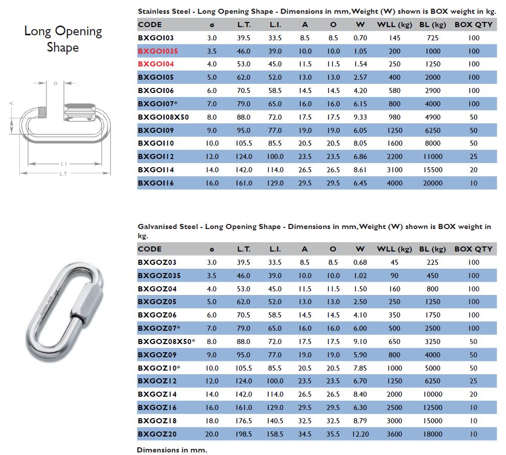 Long Opening Steel Maillon